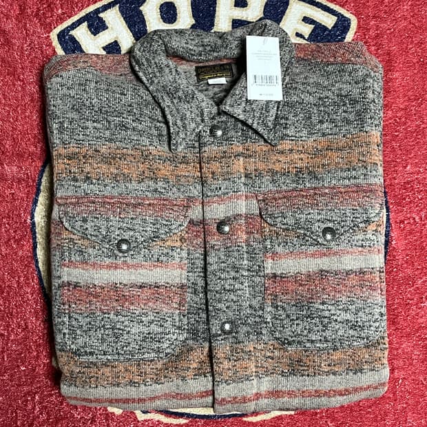 RRL 스트라이프 더블 니트 울 블렌드 자켓