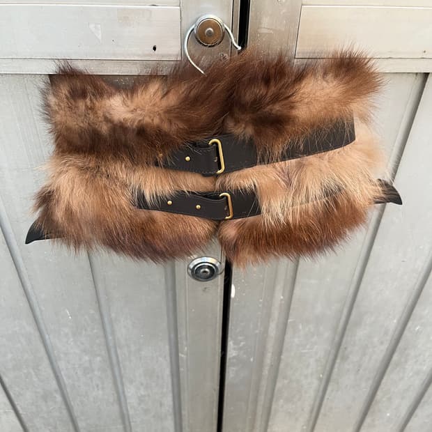 폭스 퍼 벨크로 목도리