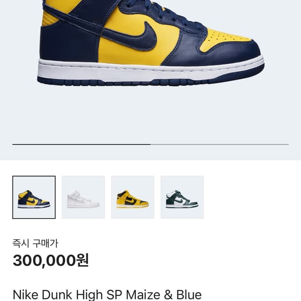 나이키 덩크 하이 SP 메이즈 앤 블루(240)