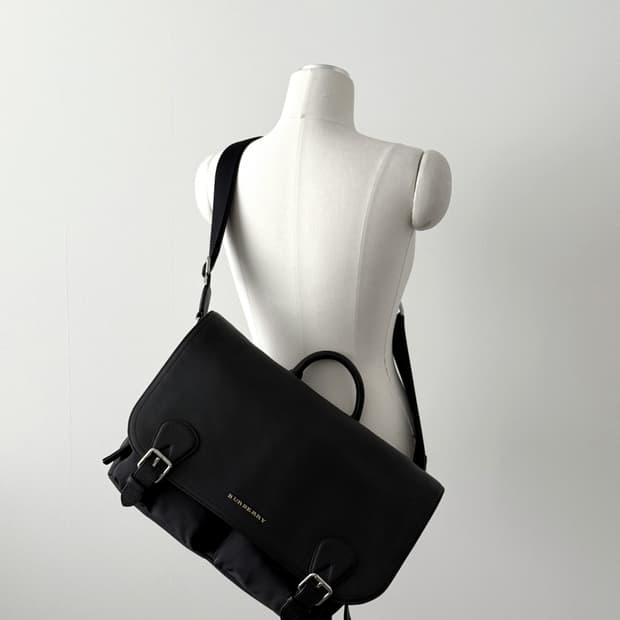 Burberry Leather & Nylon Messenger Bag