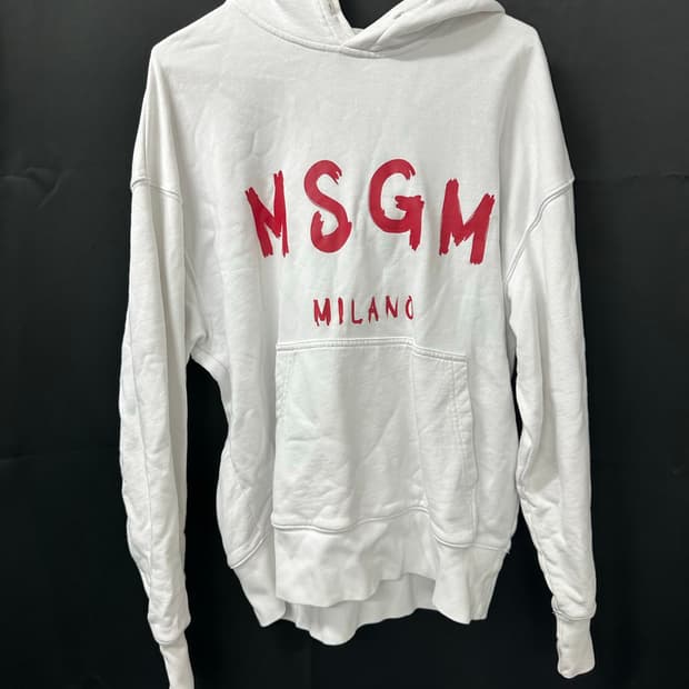 MSGM 밀라노 로고 화이트 백화점판 후드티 (오염)