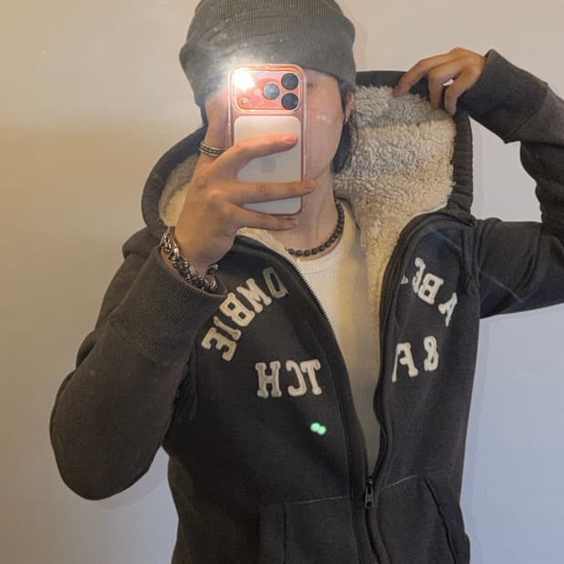 아베크롬비 양털 스펠아웃 후드집업