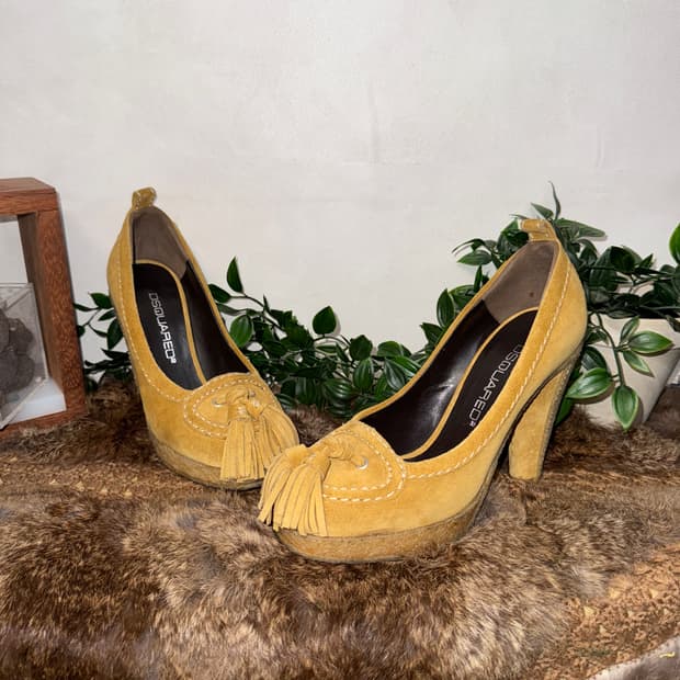 Dsquared2 western suede fringe heels