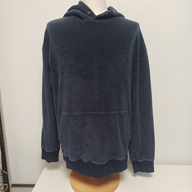 [L] 에디바우어 스냅 버튼 테리 오버핏 후드티 (네이비)
