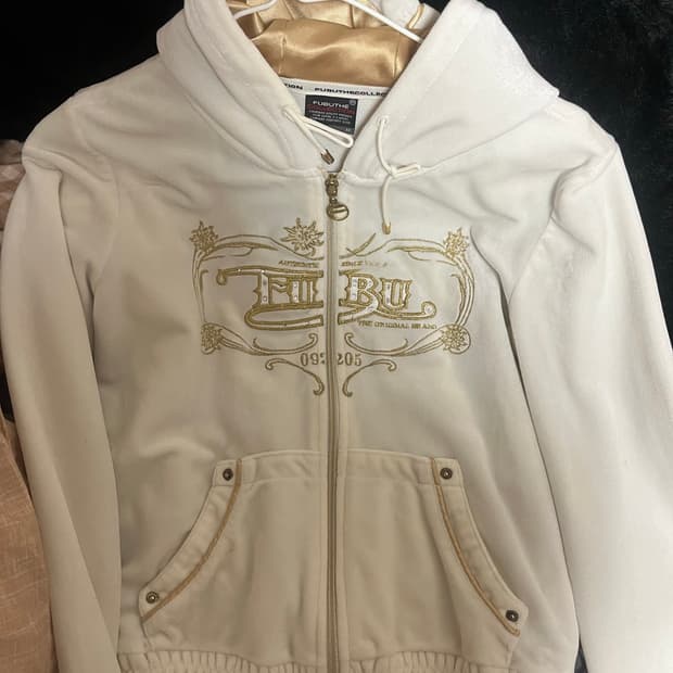 Fubu 후부 글리터 스펠 로고 벨루어 후드집업