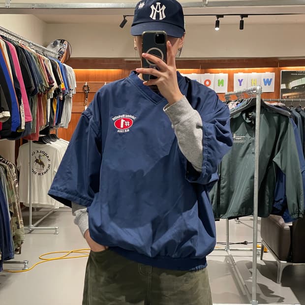 빈티지 반팔 바람막이 웜업