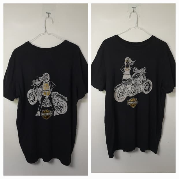 할리데이비슨 블랙 빅그래픽 반팔티 L/100~105