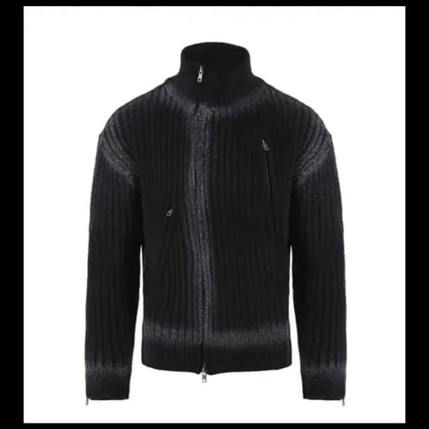 새상품)노쿨러스 스프레이 니트 집업 가디건 블랙