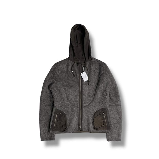 Hiroko koshino bis 패브릭 레이어드 집업 후드