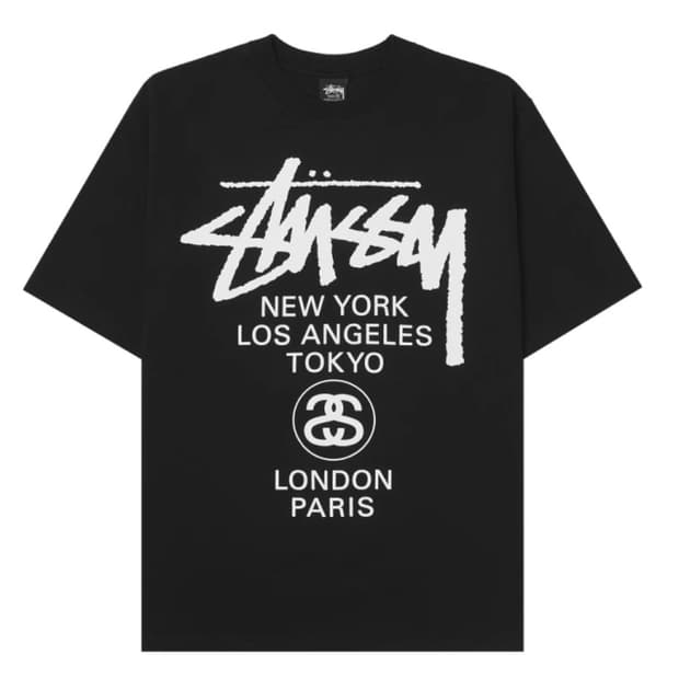 [XL]스투시 월드투어 티셔츠 블랙 2024