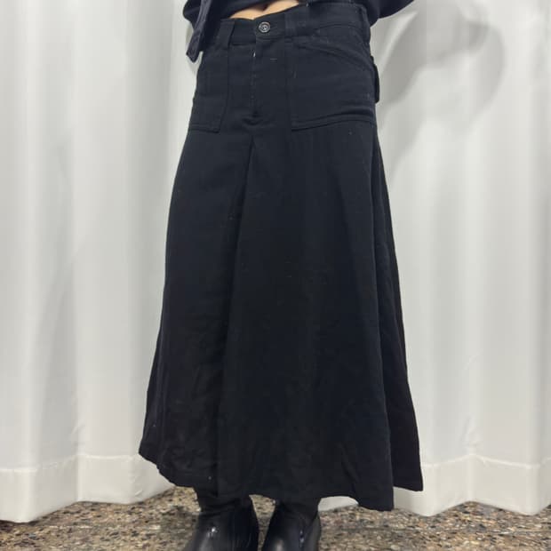 y’s wool midi skirt