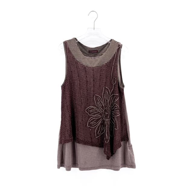 빈티지 플라워 아플리케 슬리브리스