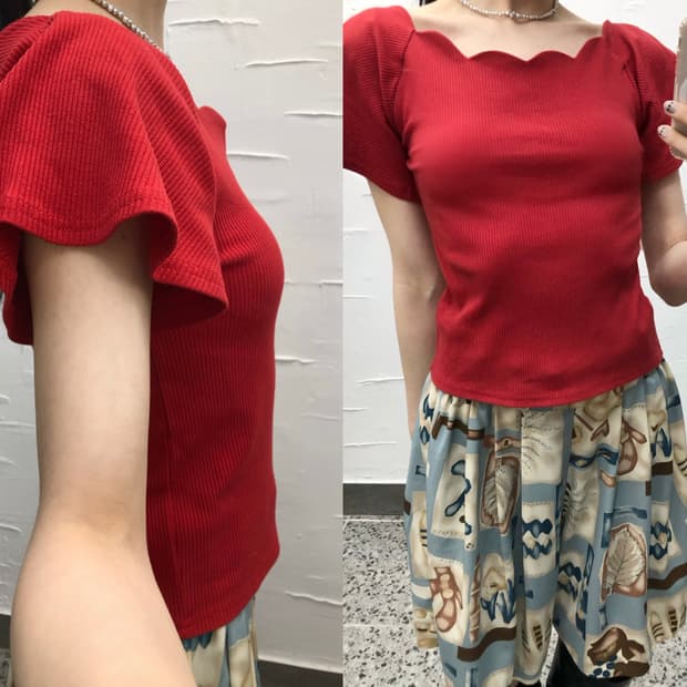 ruby wave neck top