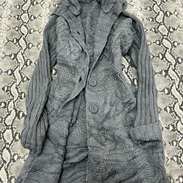 “Vintage” Y2K Mood Long Knit Cardigan