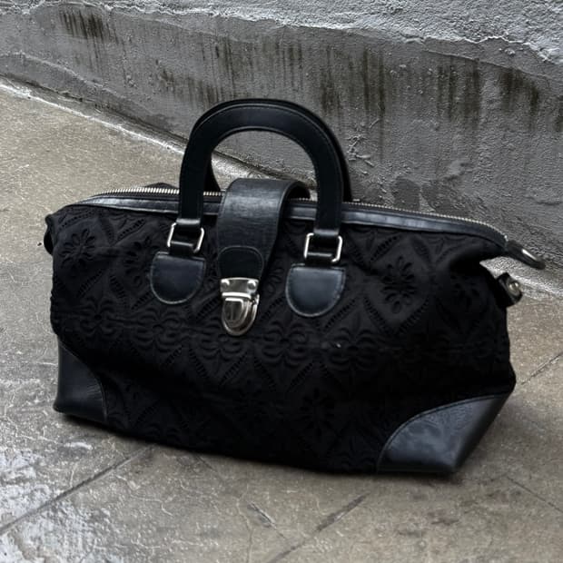 꼼데가르송 준야 와타나베 레이스 자수 레더 숄더 토트백