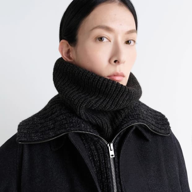 르메르 25FW 리브드 하이 넥 스누드 OS 다크 에스프레소