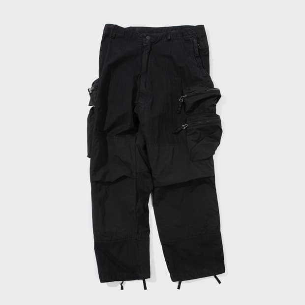 (새상품) 네멘 라이즈 멀티포켓 파라슈트 팬츠 잉크 블랙