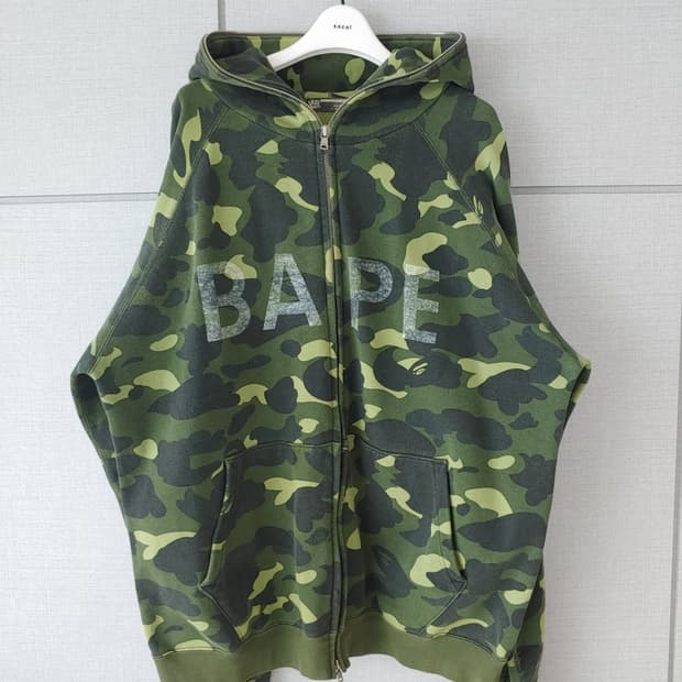 [OG L] 베이프 OG 그린카모 베이프프린팅 후드집업
