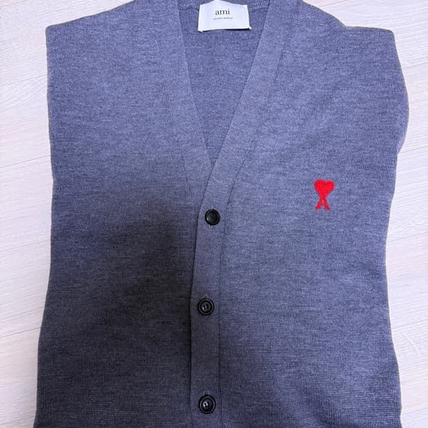 AMI 울 가디건 그레이 L 팝니다