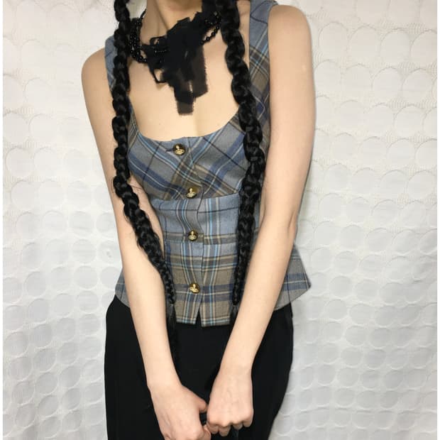 비비안 웨스트우드 2012fw 런웨이 체크 베스트