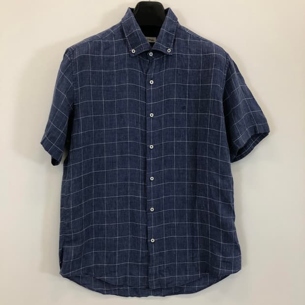 S.T듀퐁 자수로고 린넨 반팔셔츠 105