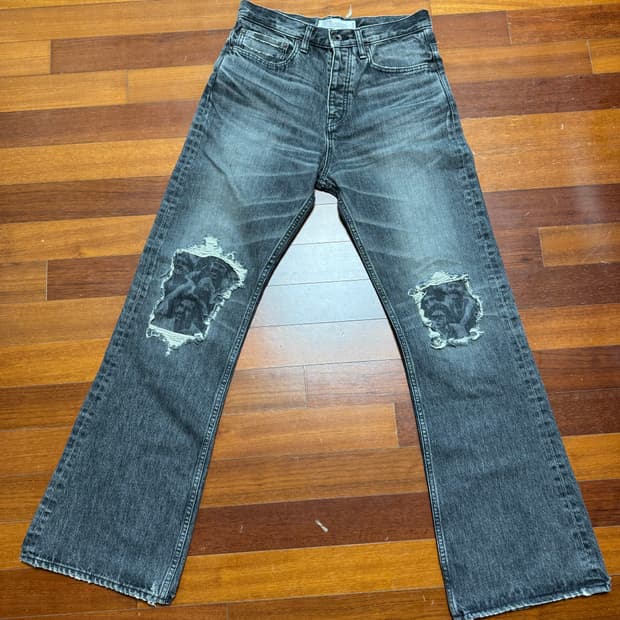 Damage Flare Denim Pants Black판매합니다