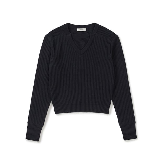 lcdc / DOUBLE LAYER PULLOVER (NAVY) / s