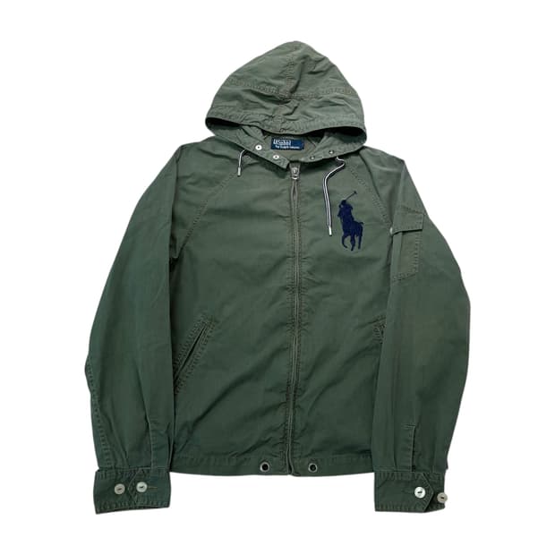 95 폴로 랄프로렌 빅포니 카키 올리브 후드 자켓