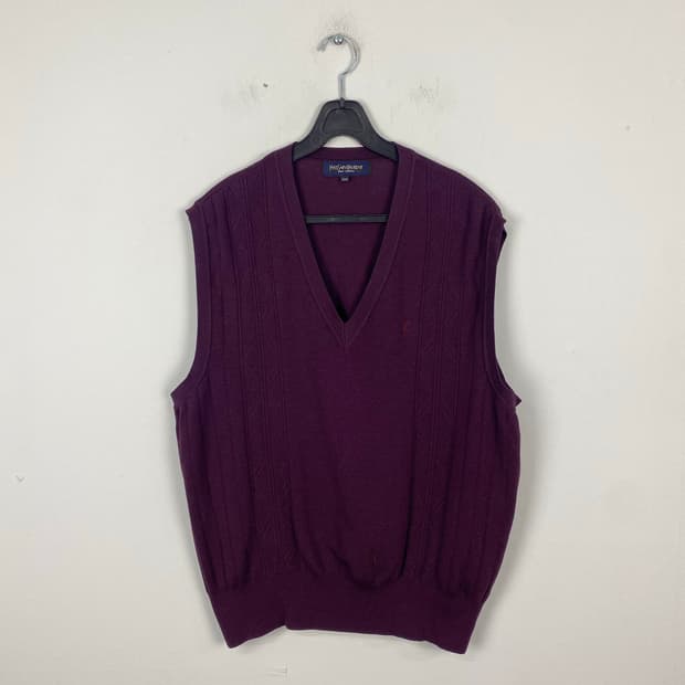 입생로랑 YSL 울 니트 조끼 베스트 L <667>