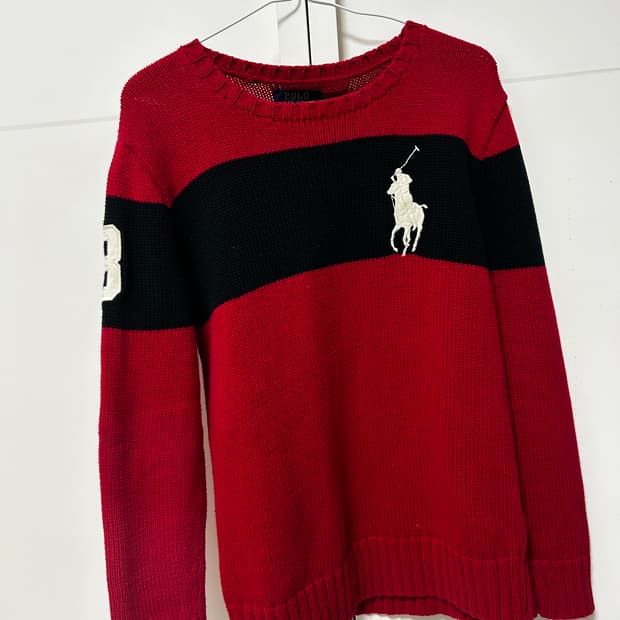 폴로 빅포니 레드 니트