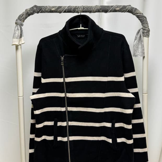 levani jacket stripe zip sweater