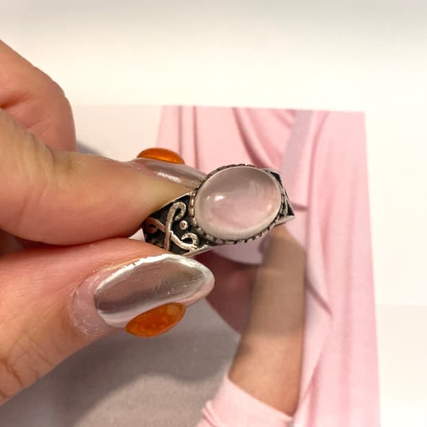 Rose Quartz 925silver ring