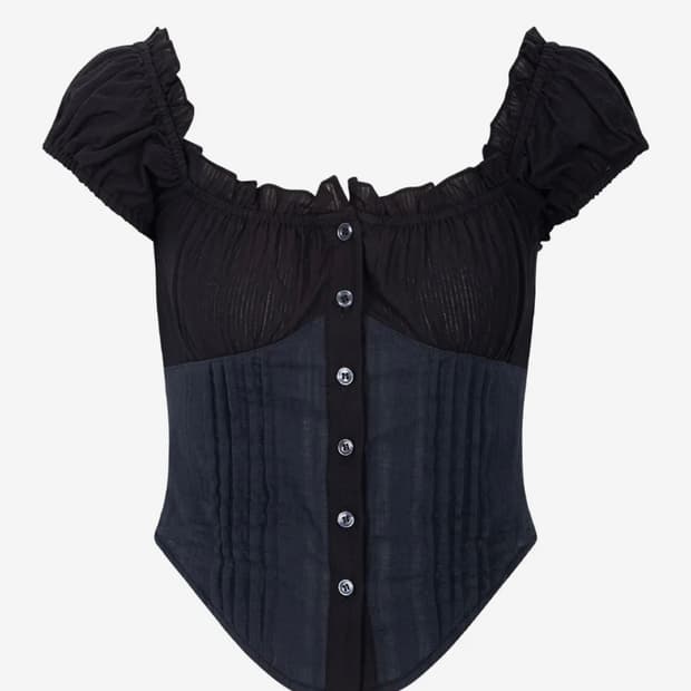 플리즈노팔로우 Cindy Shirt Top (Black/Cool Char