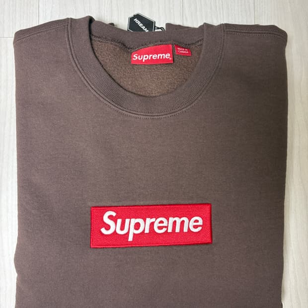 슈프림 박스 로고 크루넥 umber L사이즈