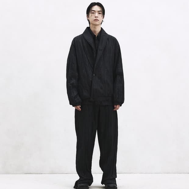 음양 Vertical pleated shawl collar jacket