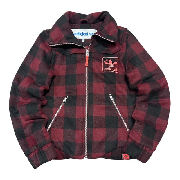 ✨ (바배) 아디다스 체크 모 버건디 누빔 자켓