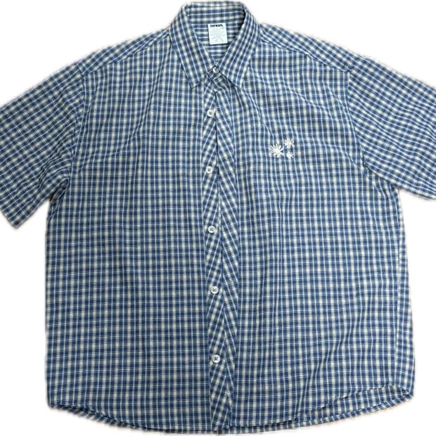단델 DD breezy plaid check shirt (SKY BLUE
