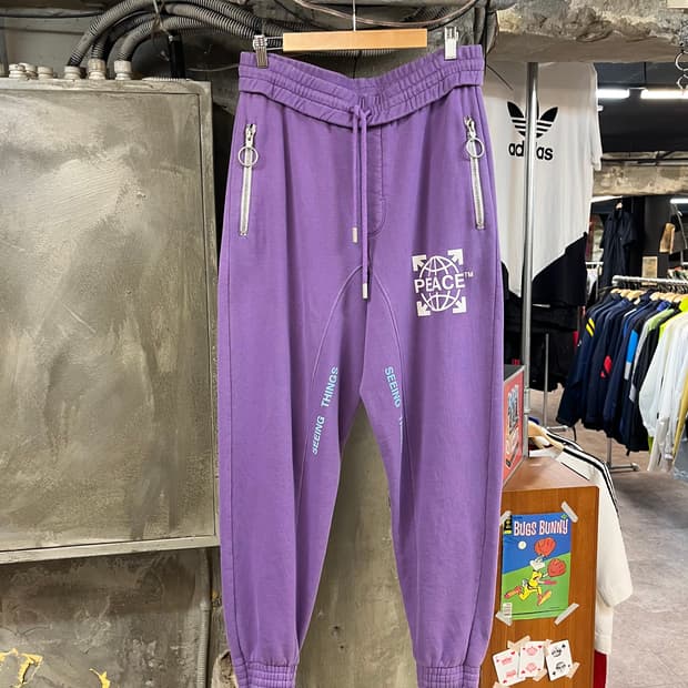 오프화이트 기모 조거 팬츠 퍼플 S #csz2635