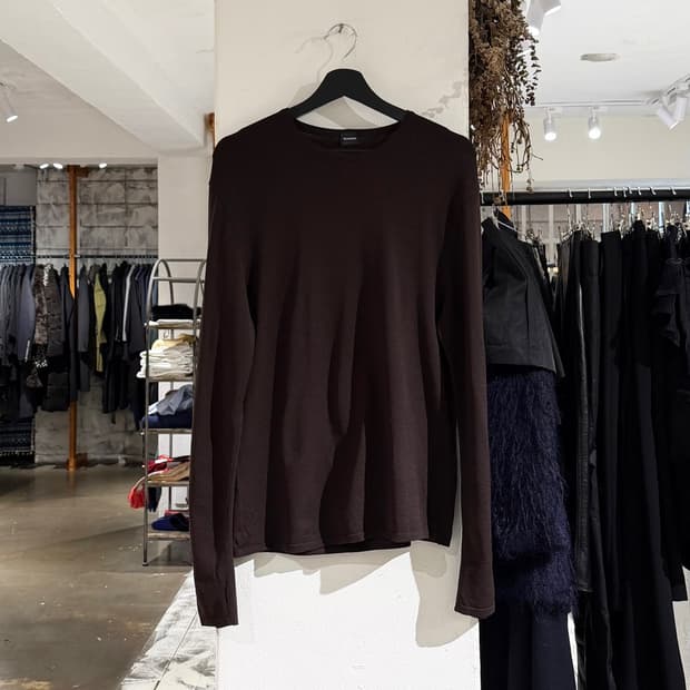 질샌더 다크브라운 베이직 울 니트 스웨터