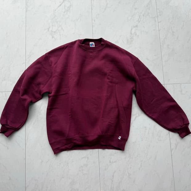 [XL] 러셀 스웻 버건디 made in usa