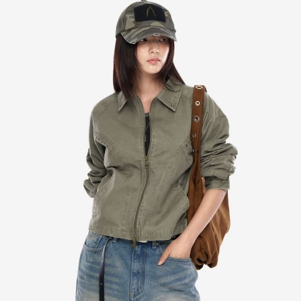 아캄 Incision Studded Cotton Jacke 1