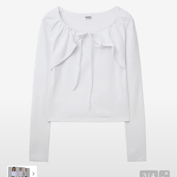 렌세 레이어드 볼레로 긴팔 티셔츠 화이트 색상