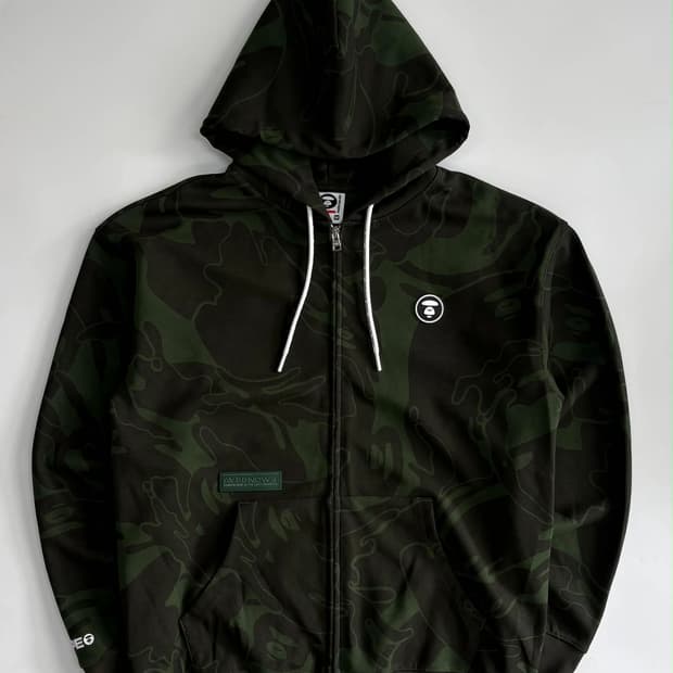[M] 에이프 바이 베이프 카모플라주 문페이스 후드집업