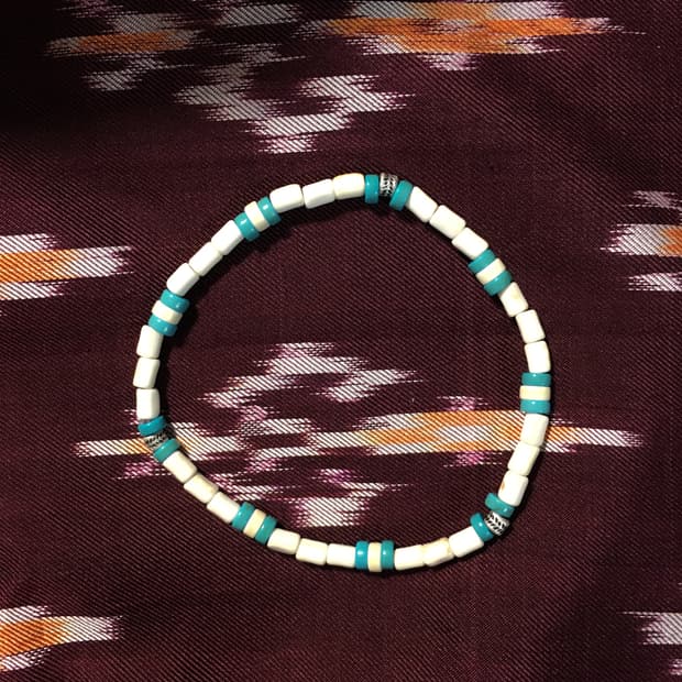cream blue bracelet