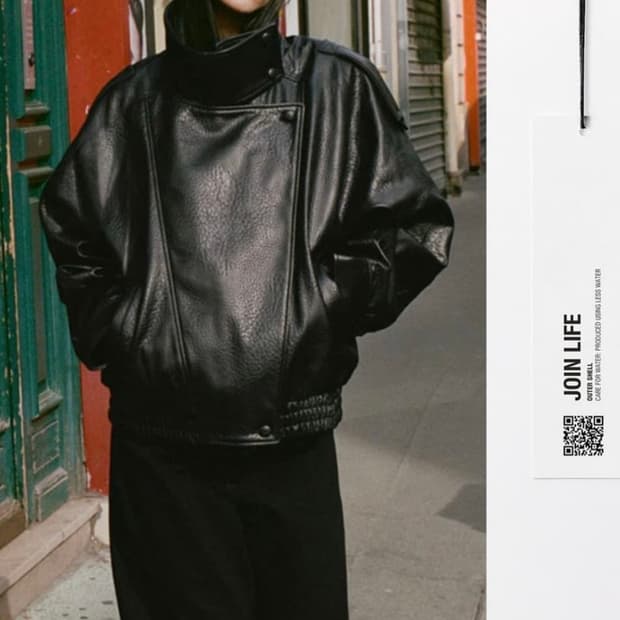 자라 페이크 레더 점퍼