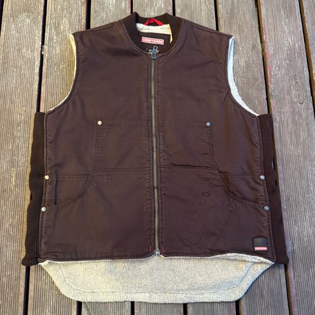빈티지 양털 워크 베스트 다크브라운