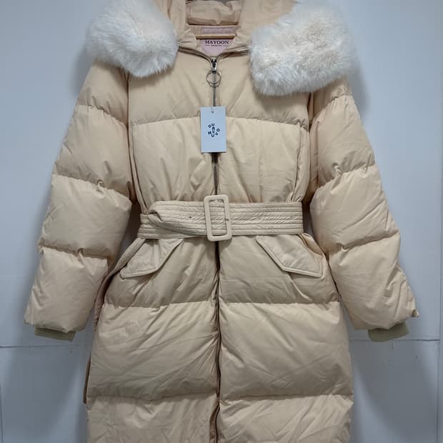 메이윤 덕다운 여성 벨트 퍼 롱패딩