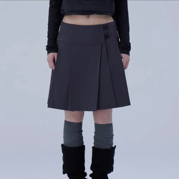 미세키서울 Midi wrap skirt CHARCOAL 사이즈 2 미디스
