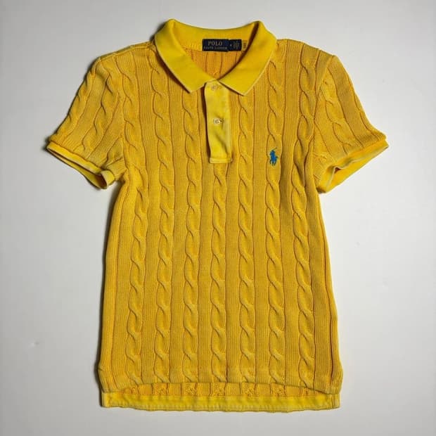폴로 랄프로렌 피그먼트 다잉 꽈배기 반팔 카라 티셔츠 R2593
