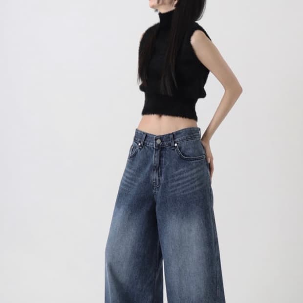 트리밍버드 로우라이즈 데님 팬츠